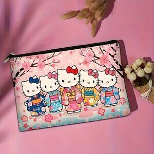 Hello Kitty Sakura Kimono Pouch- makeup bag very light weight for travel NWOT